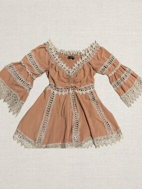 Bohemian Lace-Trim Peasant Blouse